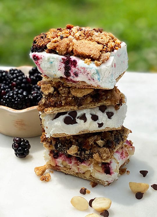 Blackberry Crumble Ice Cream Sandwiches