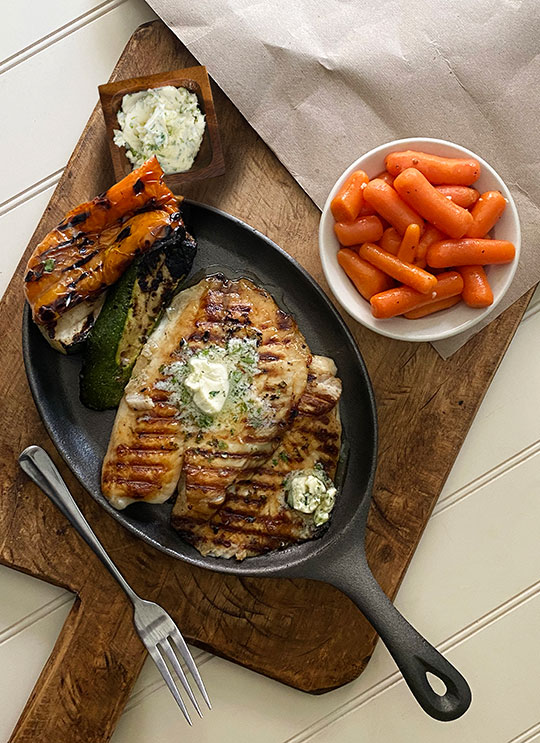 Grilled Tilapia and Cilantro Lime Butter